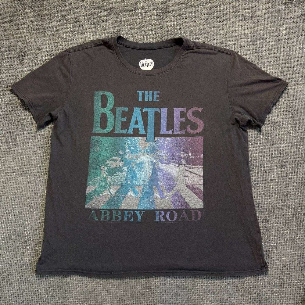 The Beatles Abbey Road Graphic T-Shirt Youth L 12-14 Charcoal Grey Rock Band Tee